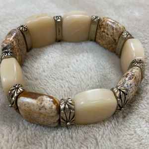 Stone and Silver Bracelet